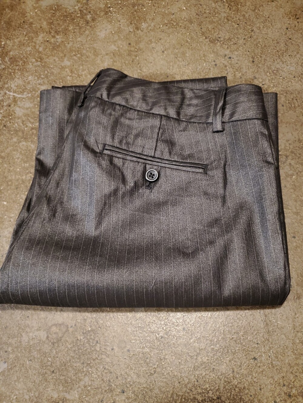 Express Stylist Gray Pinstripe Women's Dress Pants - Picture 2 of 4